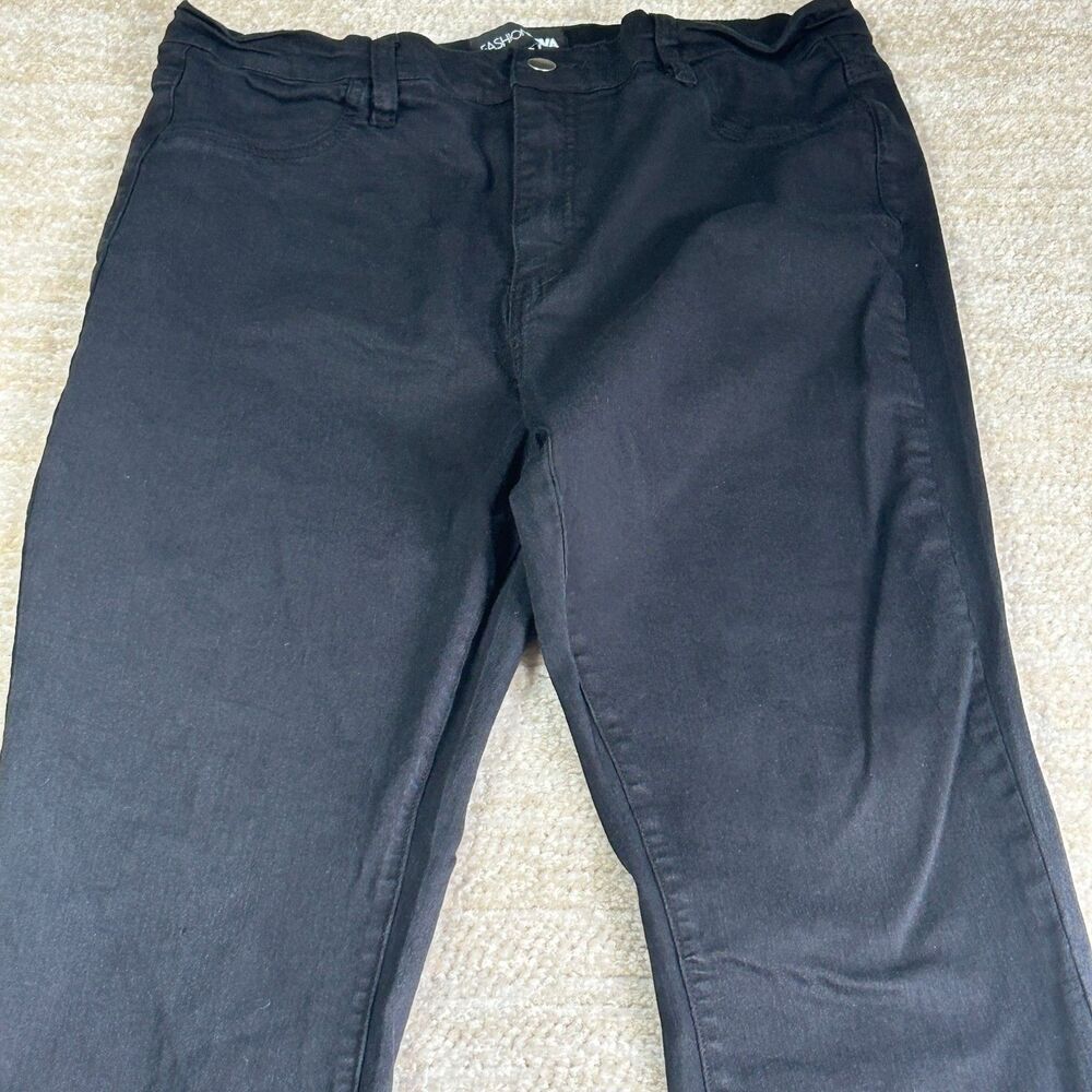 Fashion Nova Jeans Womens‎ 18 Black Flare Stretch Bootcut Wide Leg Button Waist